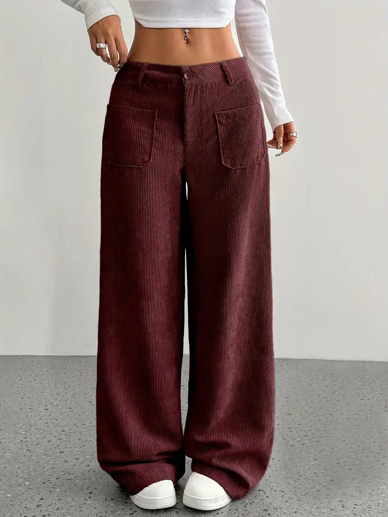 Clara | Women's Casual Corduroy Wide-Leg Pants