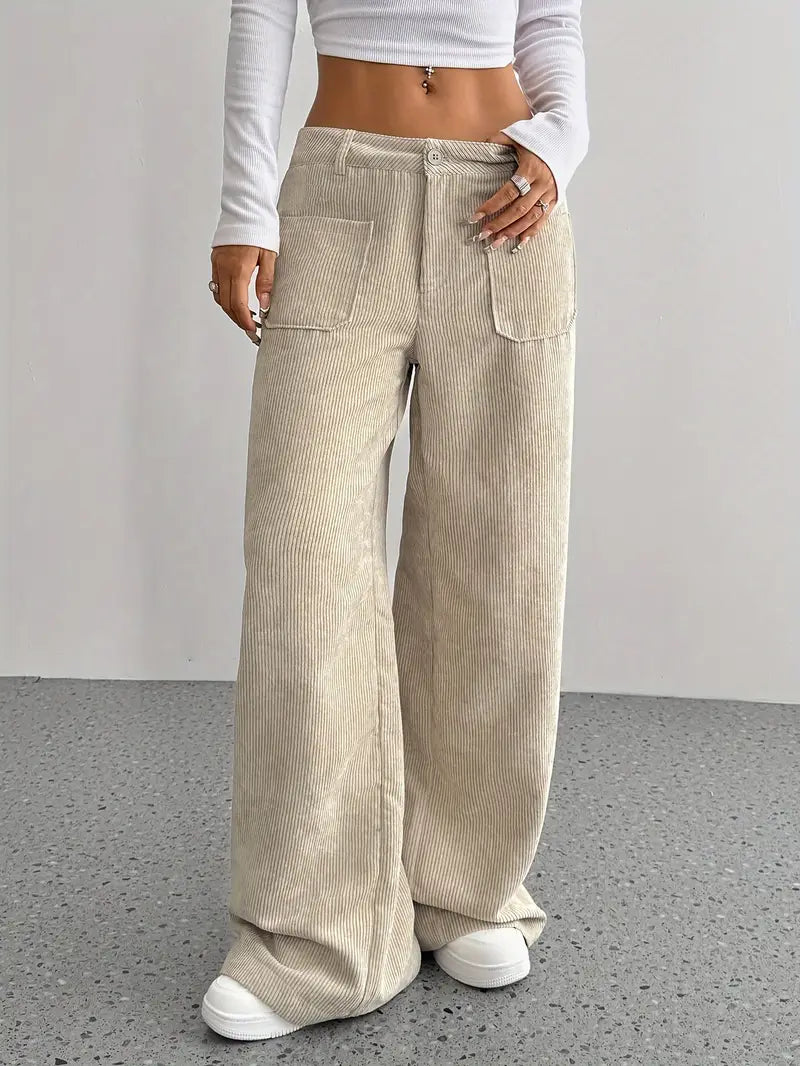 Clara | Women's Casual Corduroy Wide-Leg Pants