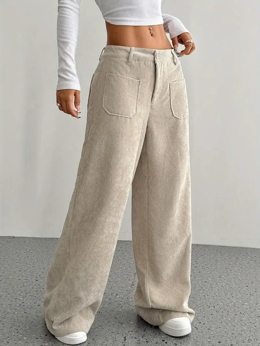 Clara | Women's Casual Corduroy Wide-Leg Pants